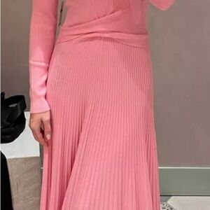 Anthropologie Pink Maxi A-Line Skirt